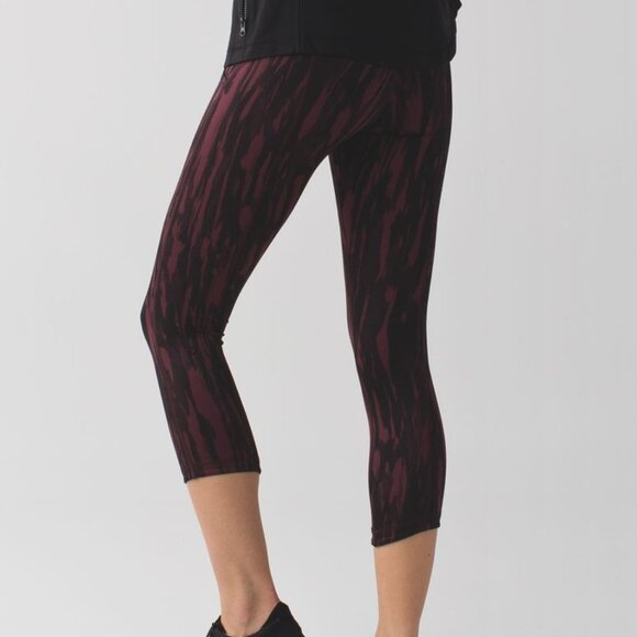 Lululemon Exquisite Crop Leggings Womens 6 NO TAG Painted Bordeaux Active Pant - Picture 3 of 14